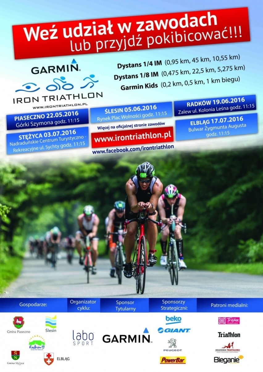 Garmin Iron Triathlon Stężyca 2016 - w niedzielę 3 lipca zamknięte drogi wokół Stężycy
