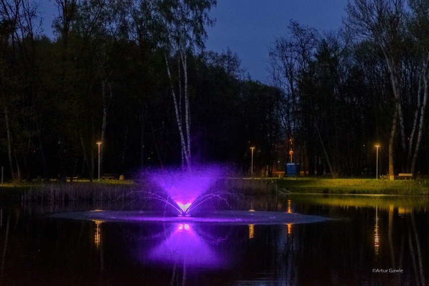 Tarnów. Iluminowana fontanna nową atrakcją Parku Piaskówka  [ZDJĘCIA]