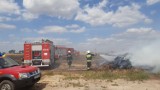 Strażacy pędzili do pożaru kombajnu i rżyska między innymi w Lisewie. Zdjęcia