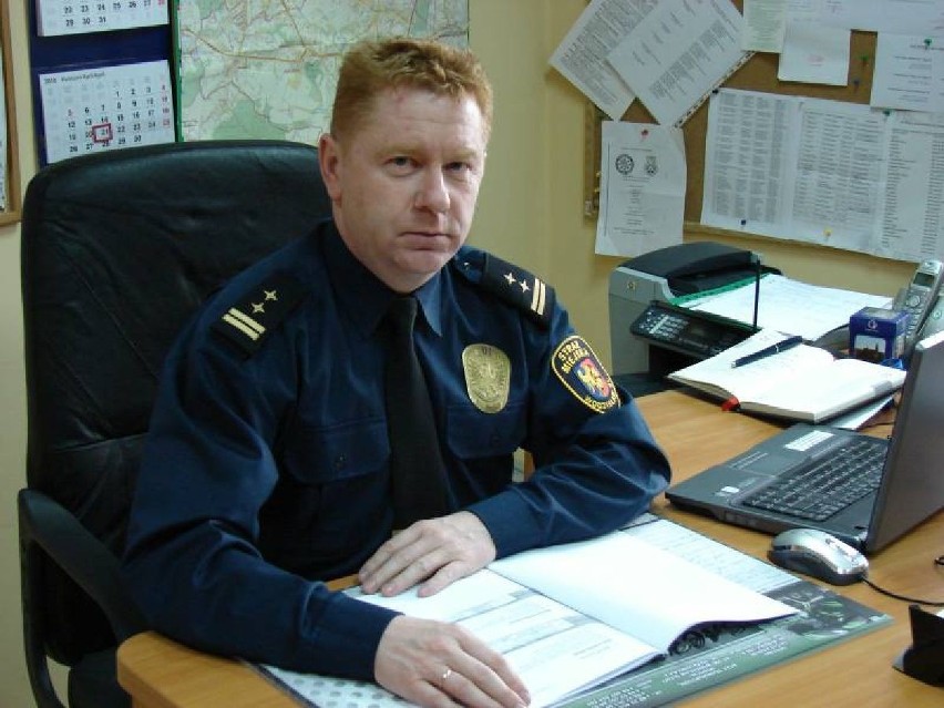 Janusz Lipiński, komendant straży miejskiej w Wodzisławiu...