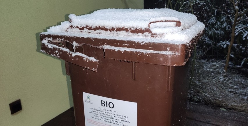 Uszkodzony pojemnik na bioodpady