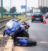Wypadek motocyklisty w Poznaniu: Na Krzywoustego i rondzie Rataje