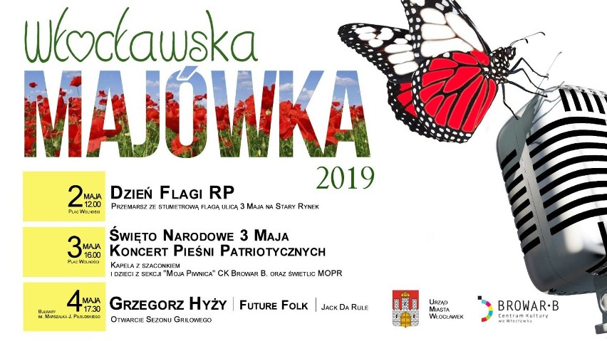 Majówka 2019 we Włocławku [program imprez]                                          