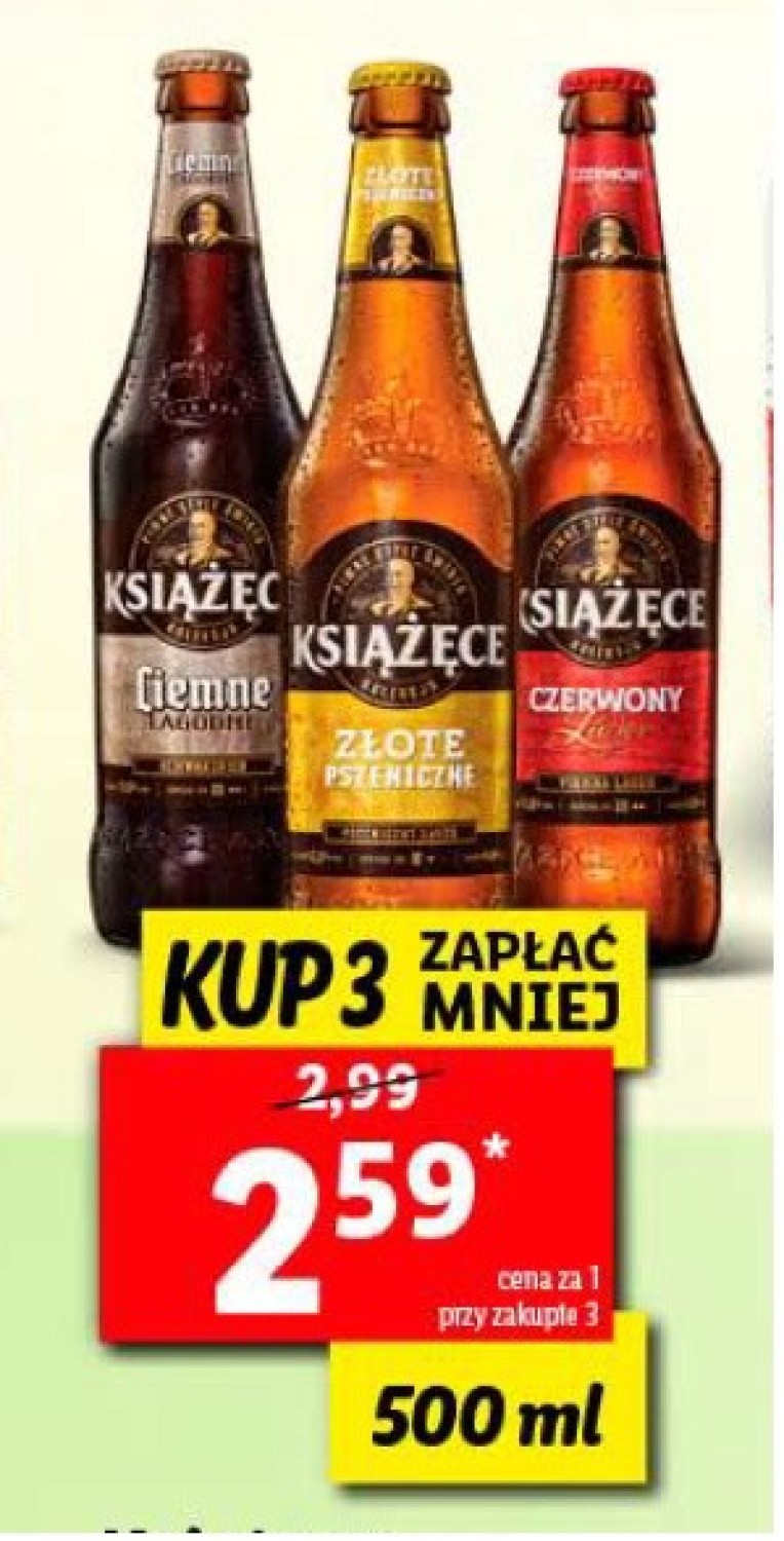 Lidl
Piwo Książece, 2,59 zł za butelkę/500 ml, przy zakupie...