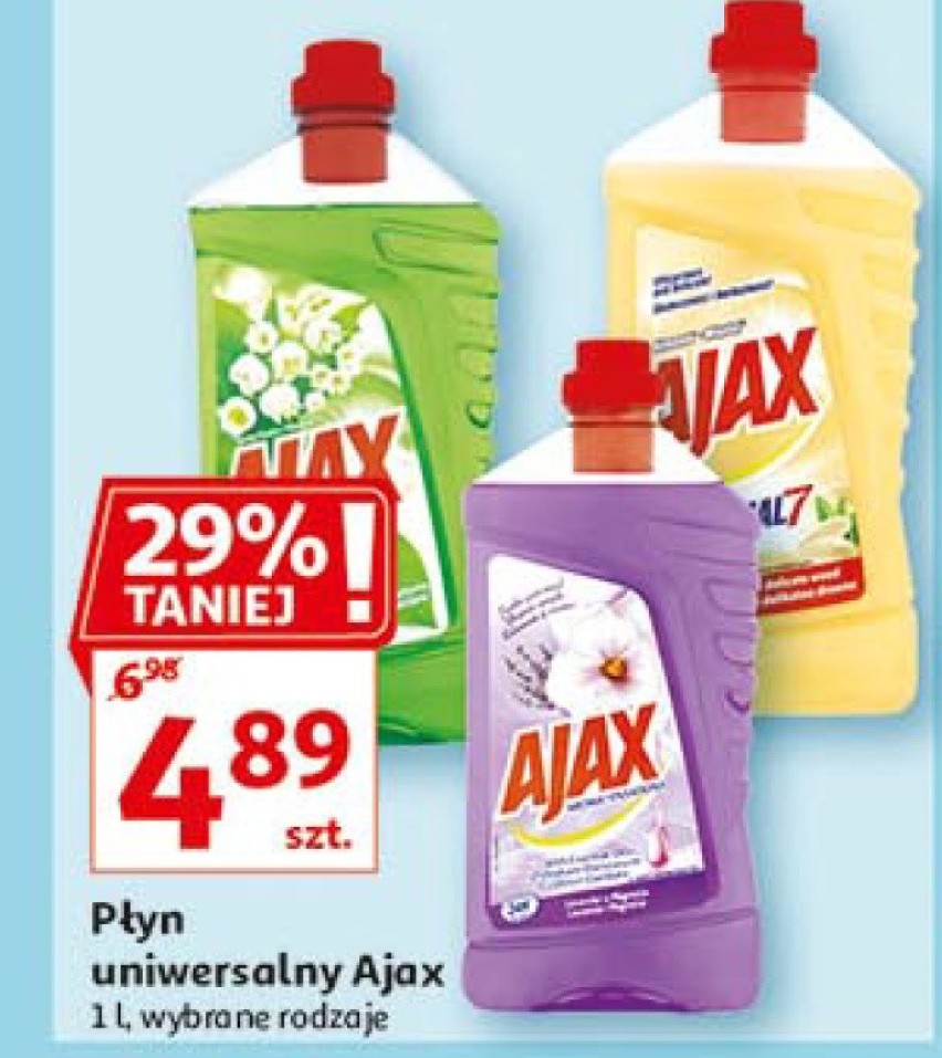 Auchan
Płyn uniwersalny Ajax, 1 l, 4,89 zł 
Oferta ważna do...