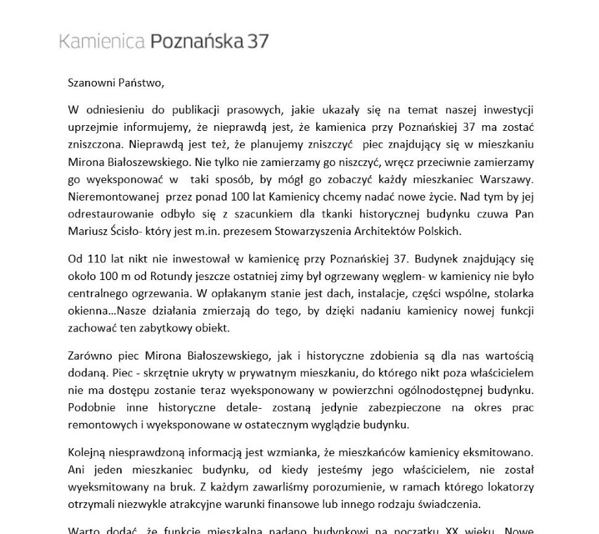 Kamienica Białoszewskiego. "Chcemy jej nadać nowe...