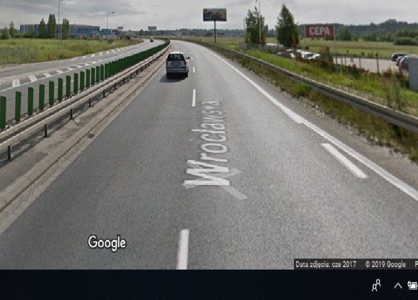 Stara trasa prowadząca z Wrocławia do Warszawy.