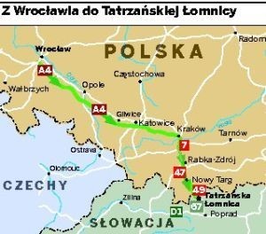 Jak dojechać? Samochodem z Wrocławia - autostradą A4 przez...