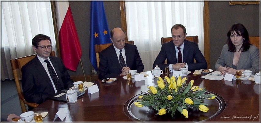 Premier Tusk i Dominique Strauss-Kahn.Fot. Dariusz Bartosiak