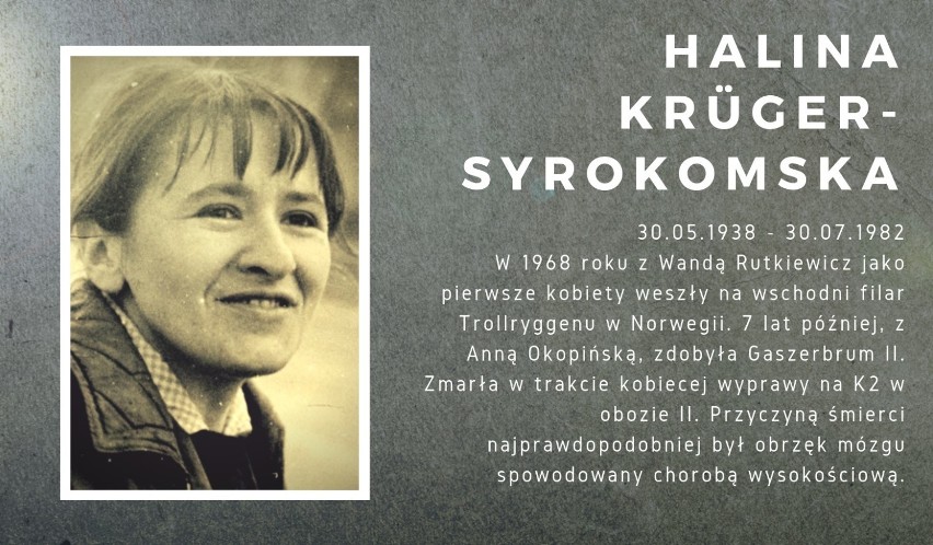 Razem z Wandą Rutkiewicz były pierwszymi kobietami, które w...