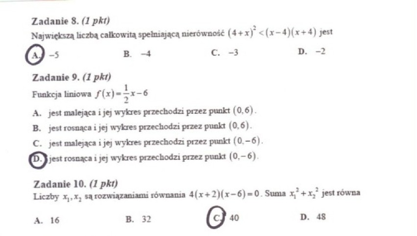 7 marca 2012 uczniowie napisali maturę próbną z matematyki z...