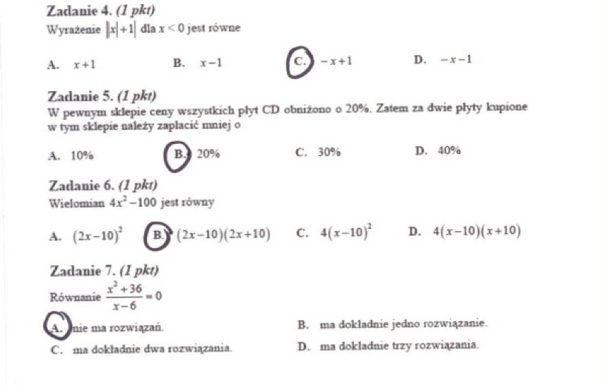 7 marca 2012 uczniowie napisali maturę próbną z matematyki z...