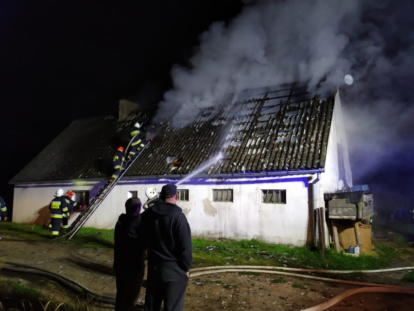 Poważny pożar w Wielkim Wełczu w powiecie grudziądzkim. Spłonął dom. Duże straty [zdjęcia]