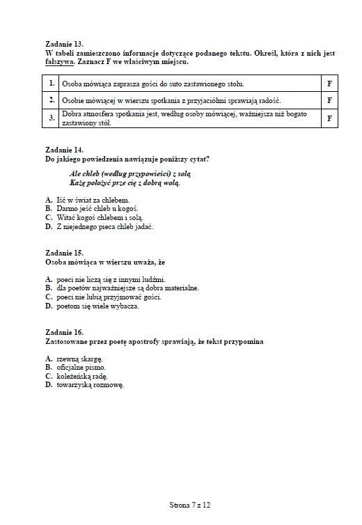 Próbne testy gimnazjalne - Język polski [ARKUSZE, ODPOWIEDZI]