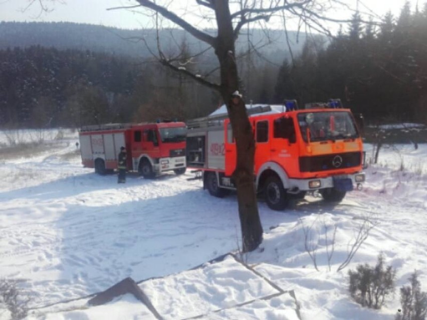 Pożar domku letniskowego