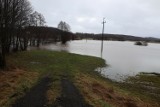 Rzeka Łeba w Miłoszewie jak jezioro. Poziom wody przekroczył stan alarmowy!