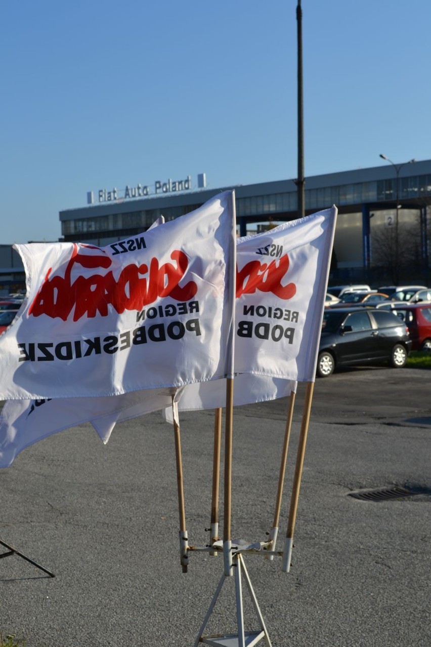 Wiec Solidarności w fabryce Fiat Auto Poland w Tychach