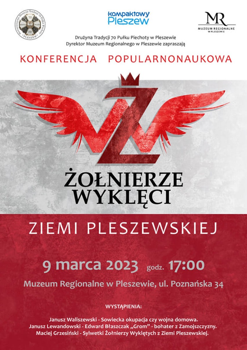Konferencja "Żołnierze Wyklęci Ziemi Pleszewskiej" odbędzie się 9 marca