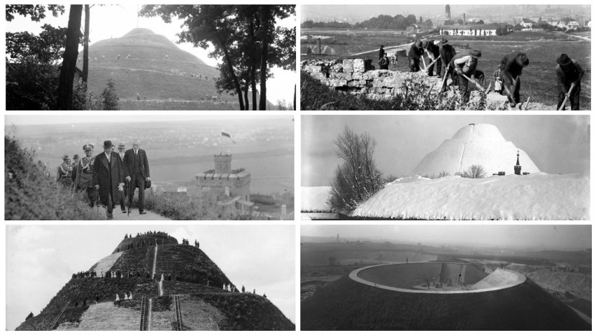 Krakowskie kopce na archiwalnych zdjęciach. Tak kiedyś wyglądały, tak je budowano [ZDJĘCIA]