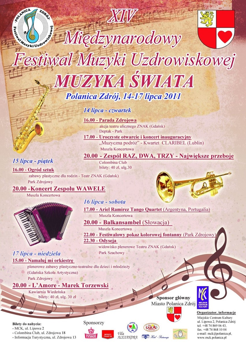 Polanica-Zdrój: 14. Międzynarodowy Festiwal Muzyki Uzdrowiskowej Muzyka Świata