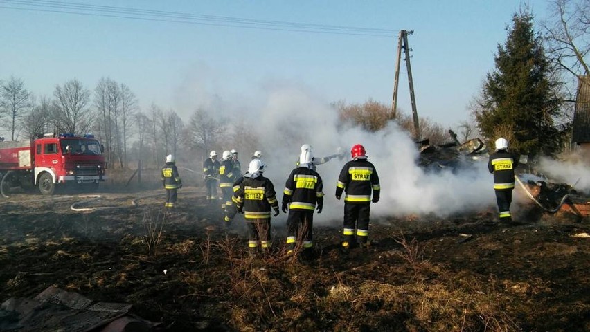 Pożar drewnianej stodoły w Woli Jabłońskiej