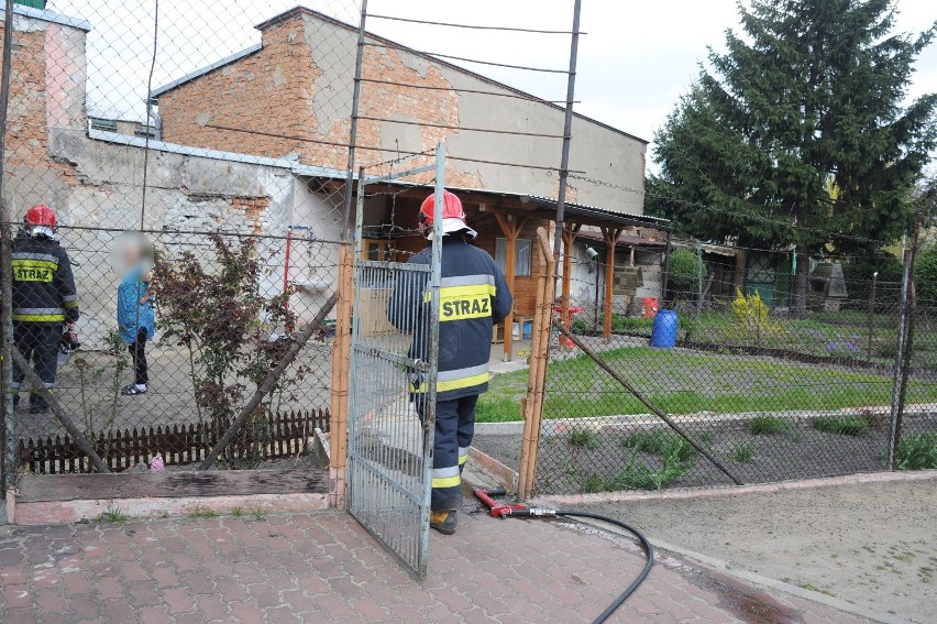 Pożar butli gazowej w Lesznie
