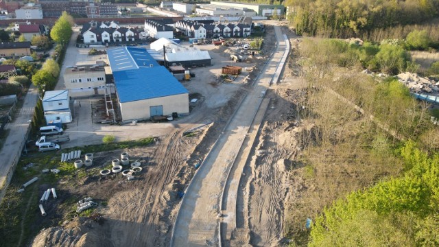 Rozbudowa ul. Metalowej w Goleniowie na zdjęciach z drona