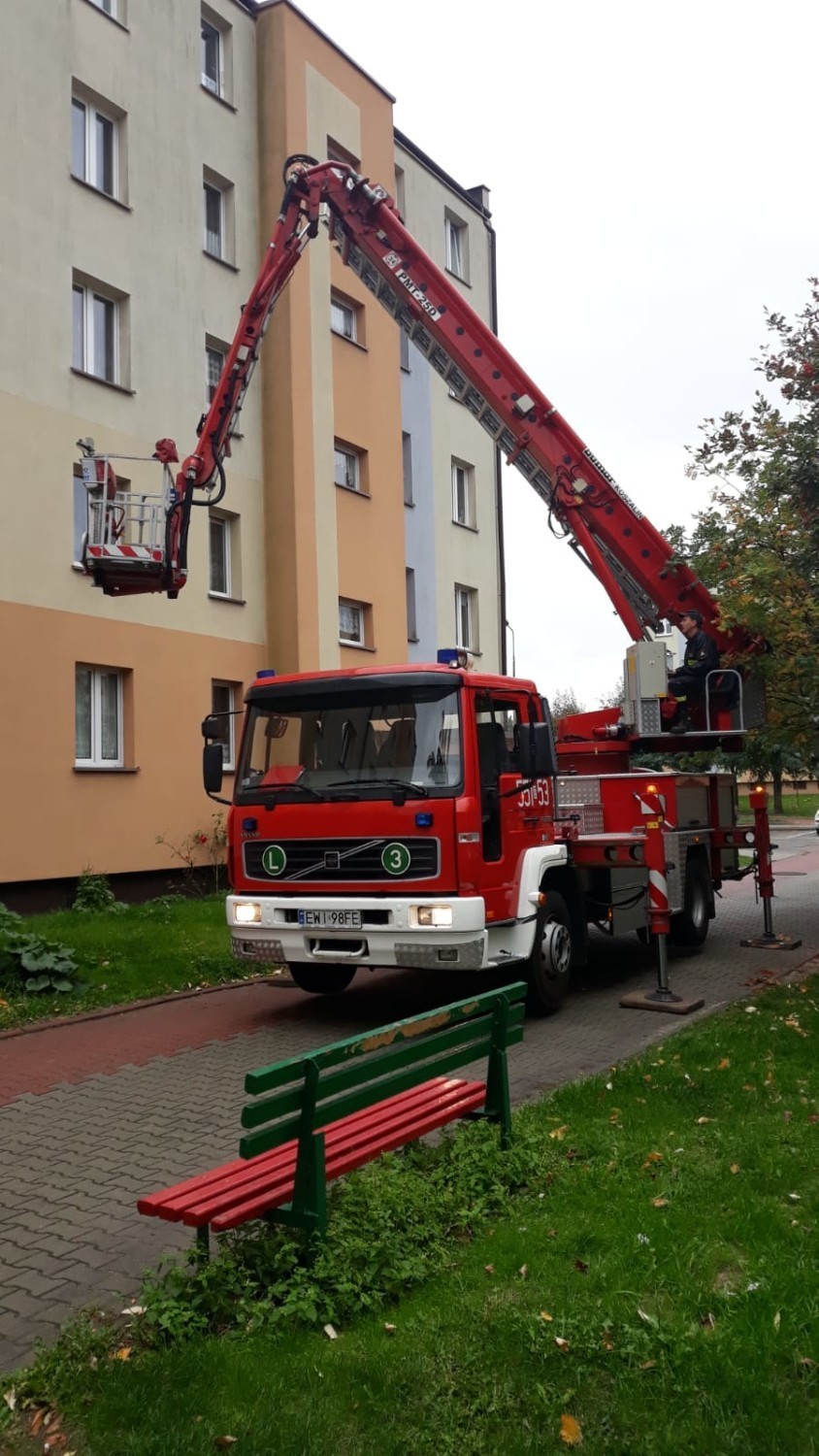 Wieluńscy strażacy prewencyjnie kontrolują osiedle Stare Sady [FOTO] 