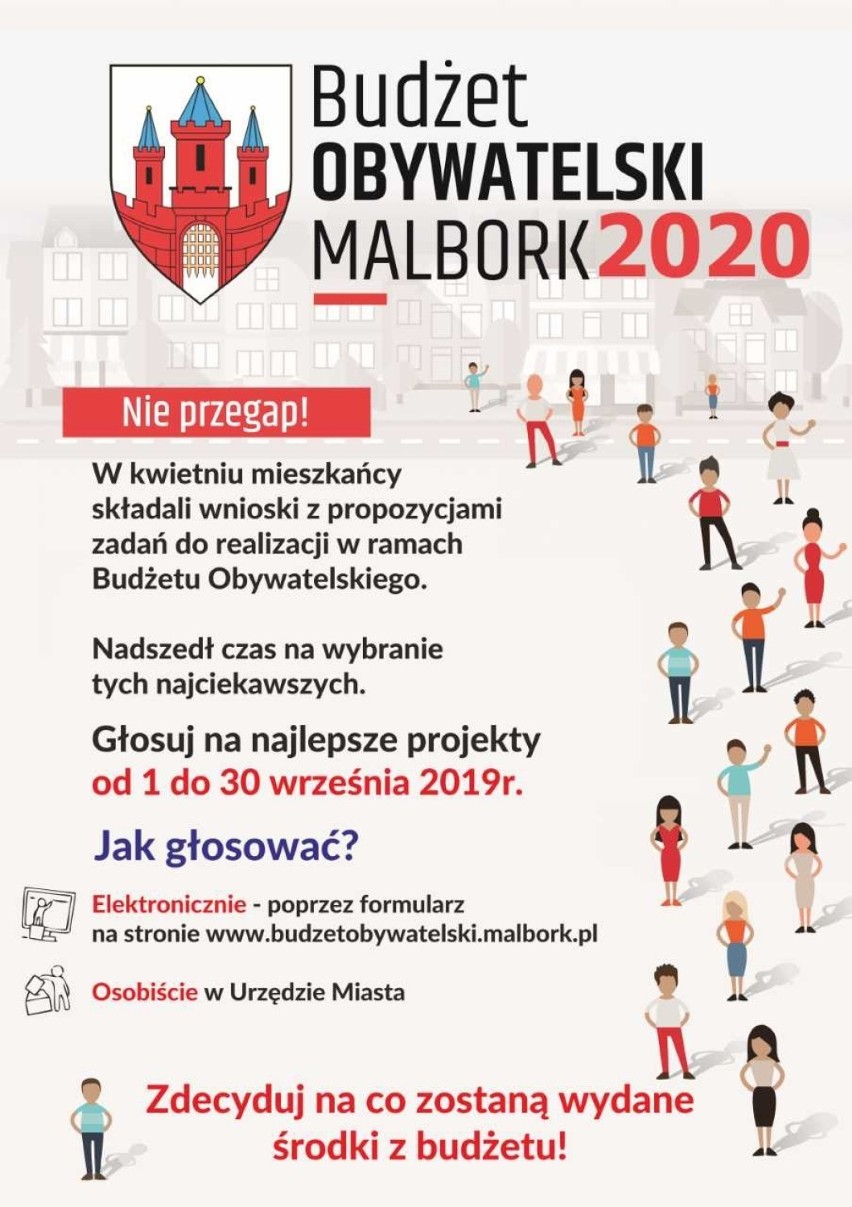 Malbork. Spotkania na temat budżetu obywatelskiego 2020. Od początku września rusza głosowanie