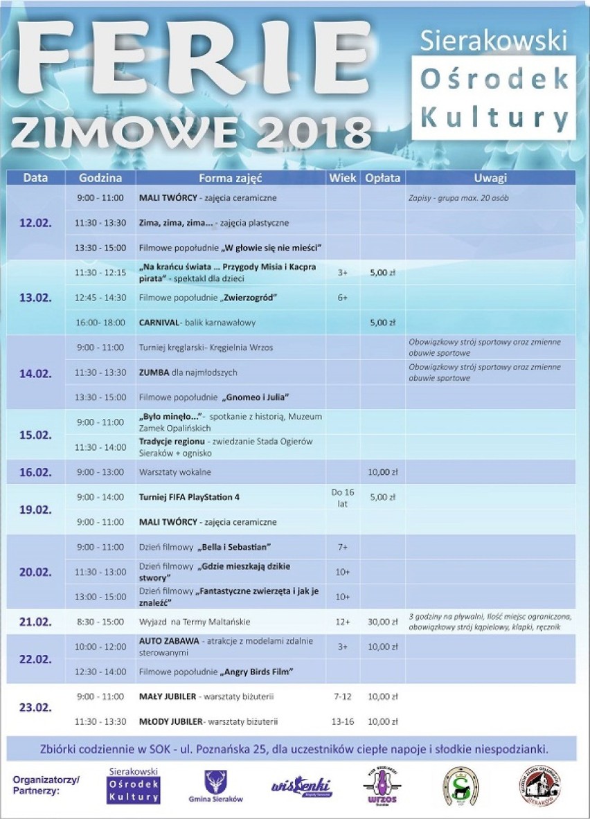 Ferie Zimowe 2018 w powiecie międzychodzkim