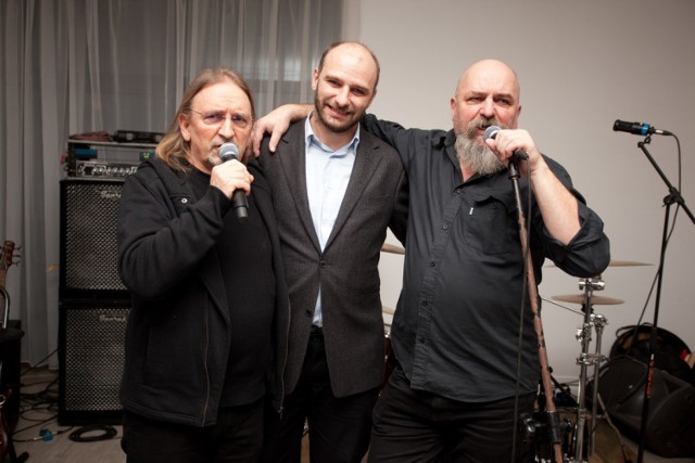 Urodziny 2019, od lewej Marek Piekarczyk, Ryszard Jr Piekarczyk i Ryszard Piekarczyk senior
