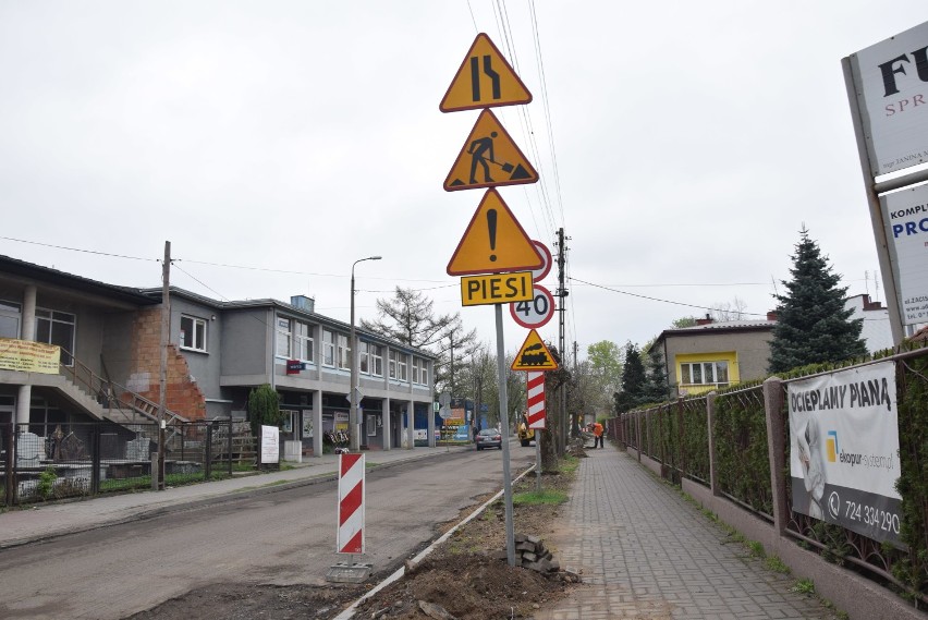 Trwa przebudowa ulicy Daszyńskiego w Zawierciu FOTO