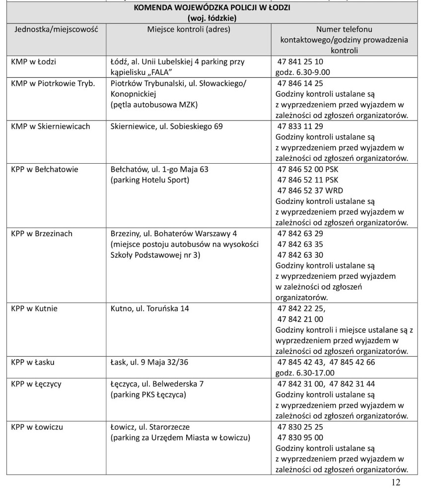 Ferie 2022. Punkty kontroli autobusów w Łódzkiem wyznaczone przez policję. Gdzie? WYKAZ