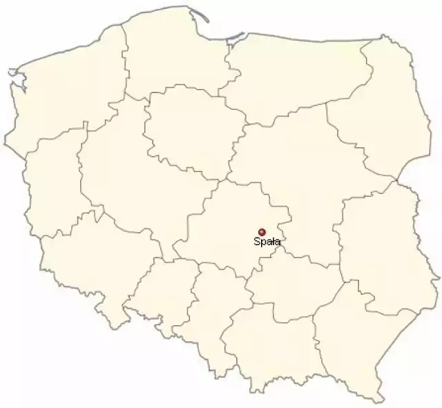 Spała to małe miasteczko położone w województwie łódzkim, w powiecie tomaszowskim, w gminie Inowłódz. (http://pl.wikipedia.org/wiki/Grafika:Mapa_lokalizacyjna_v6.svg)