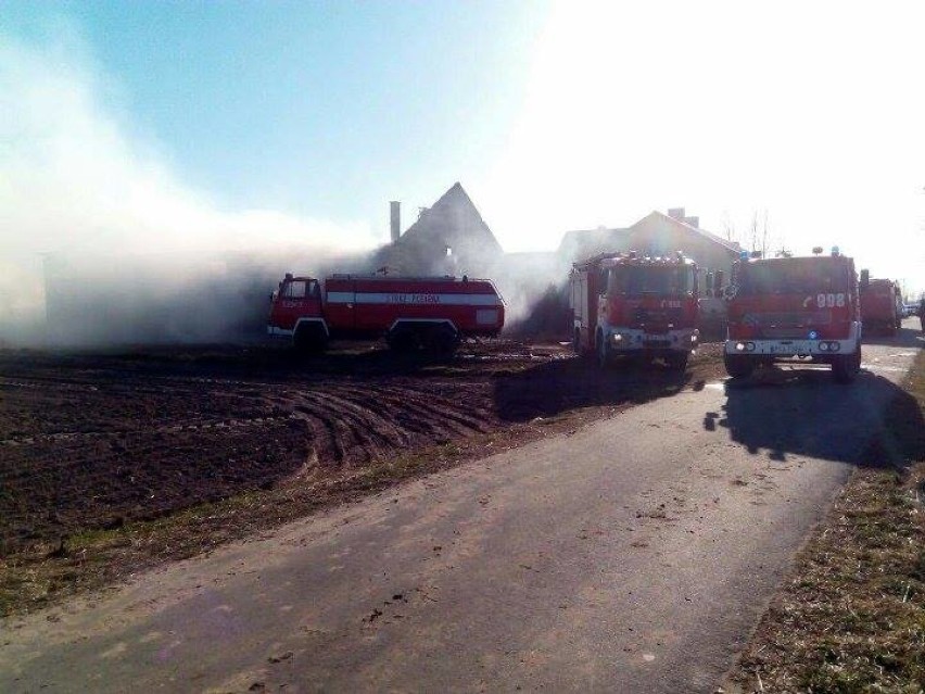 Strażacy z Kalisza i Liskowa gasili duży pożar w Sokołowie