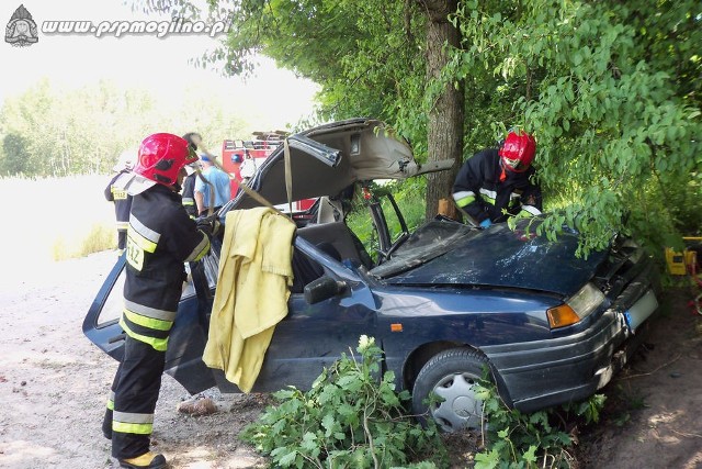 Wypadek koło Lubstówka w pobliżu Mogilna