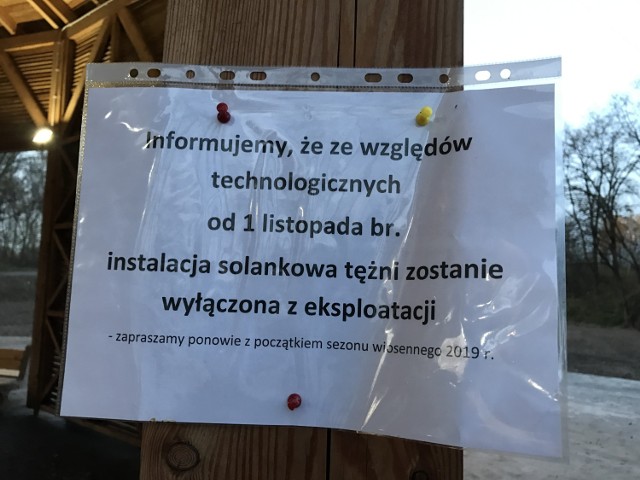 Tężnia solankowa zamknięta do wiosny