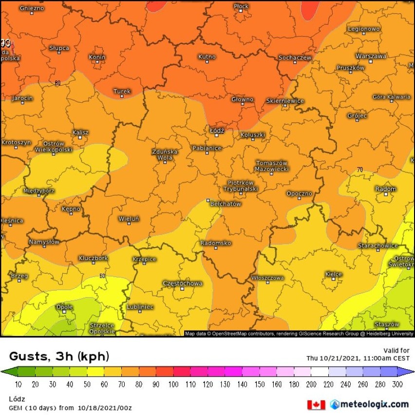 Ciepło, zimno, wiatr. Prognoza pogody na najbliższe dni dla całego regionu od Poddębicko-Łęczyckich Łowców Burz INFOGRAFIKI
