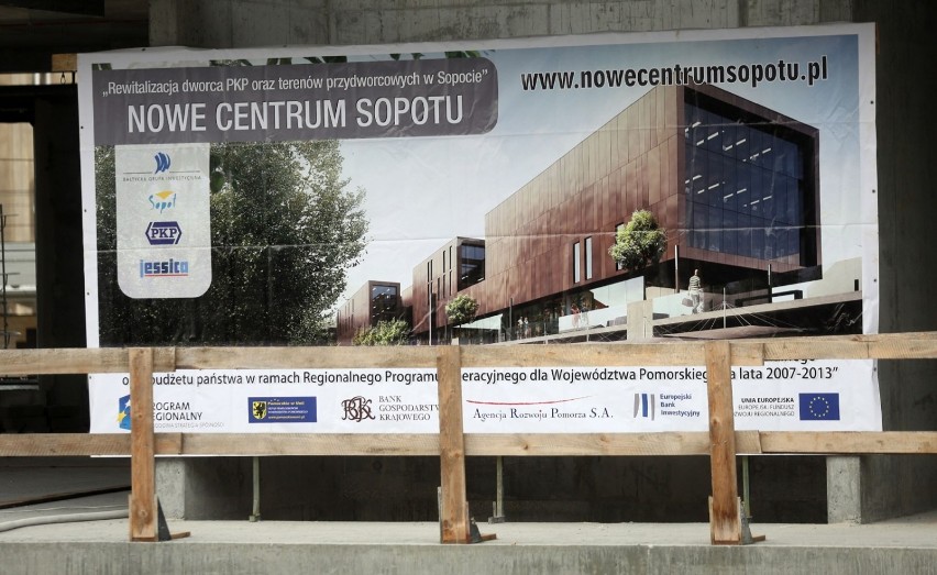 Dworzec PKP w Sopocie - budowa, wrzesień 2014