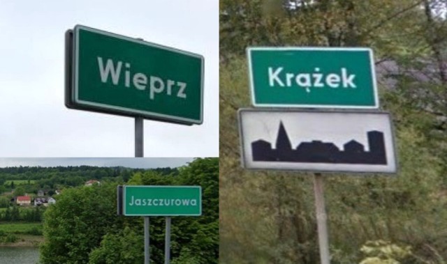 Podczas wakacyjnych podróży można natknąć się na wiele zaskakujących nazw miejscowości także w Małopolsce zachodniej