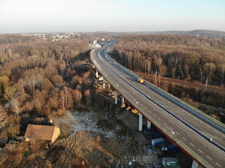 Droga Racibórz - Pszczyna. Zdjęcia zostały zrobione w grudniu 2019 roku