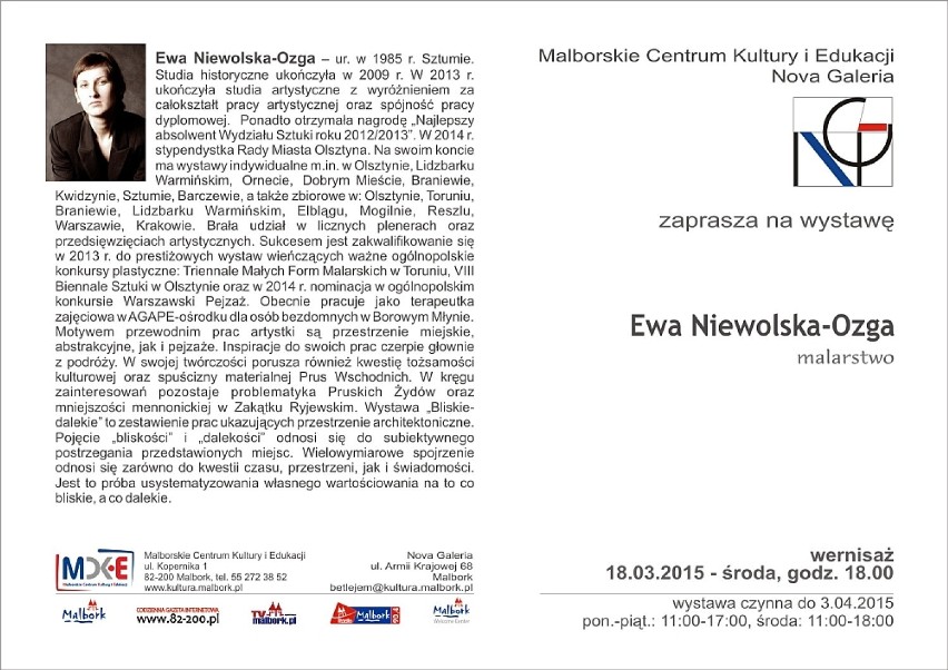 Wkrótce otwarcie wystawy prac malarskich Ewy Niewolskiej-Ozgi