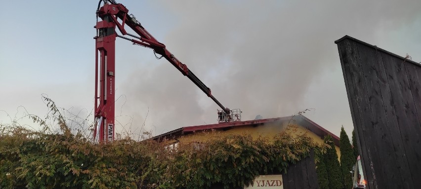 Nowy Sącz, ul. Wyczółkowskiego-pożar zakładu stolarskiego