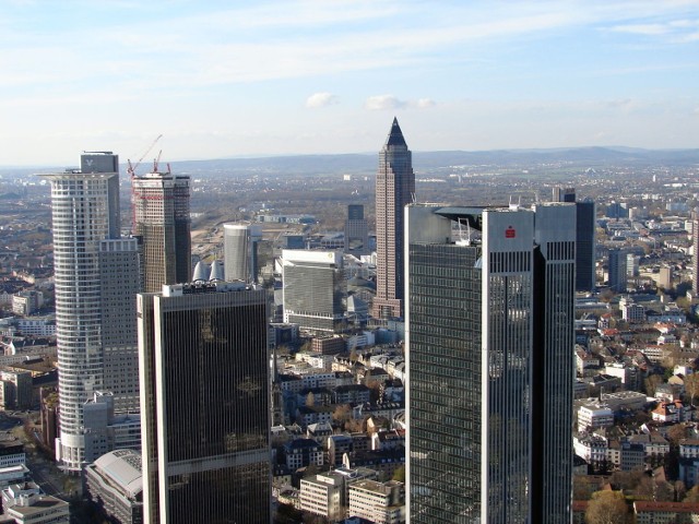 Widok na frankfurckie drapacze chmur Skyline. Fot.Isabella Degen