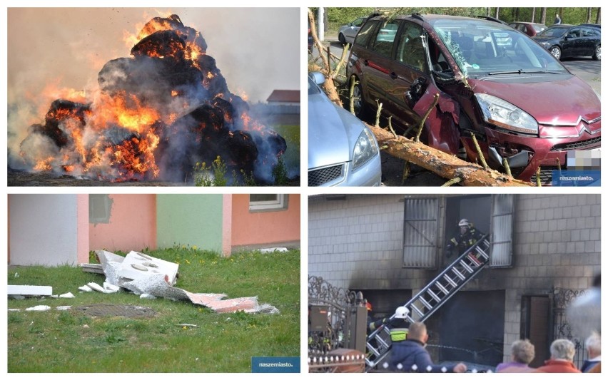 Pożary, powalone drzewa, uszkodzone budynki. 45 wyjazdów strażaków z Włocławka i powiatu włocławskiego [zdjęcia]