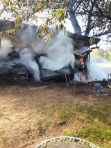 Pożar w miejscowości Kołodzieje. Palił się budynek gospodarczy