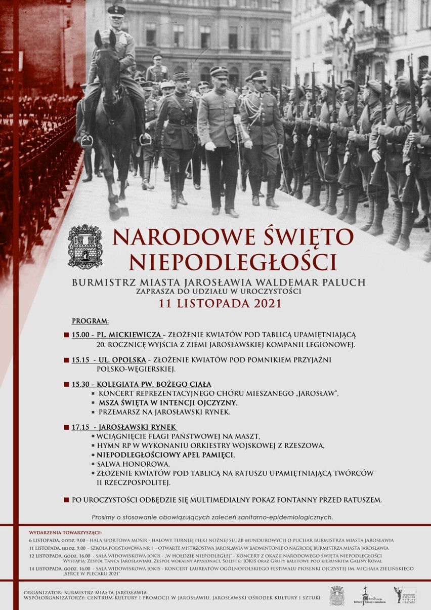 Narodowe Święto Niepodległości w Jarosławiu. Zobacz program uroczystości i wydarzenia towarzyszące