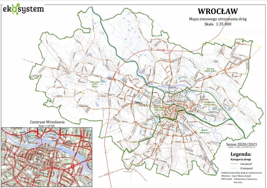 Zobacz, które ulice we Wrocławiu będą odśnieżone jako pierwsze (MAPA)
