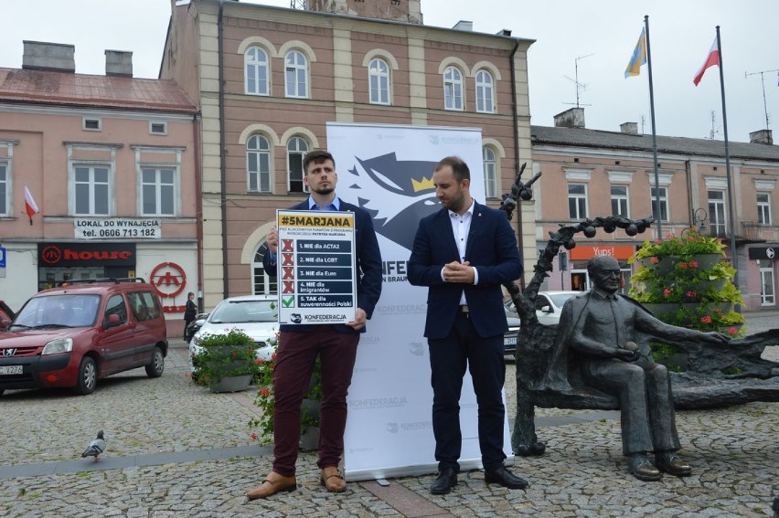 Eurowybory: Kandydat Konfederacji odwiedził Skierniewice [ZDJĘCIA]