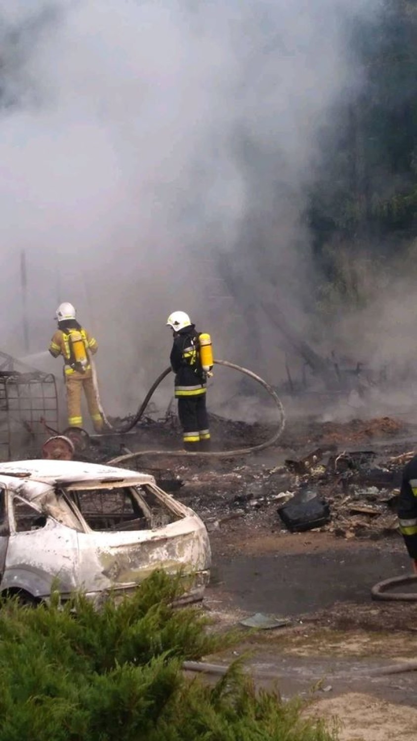 Powiat bełchatowski. Pożar w dawnym ośrodku wypoczynkowym. W pożarze zginął koń